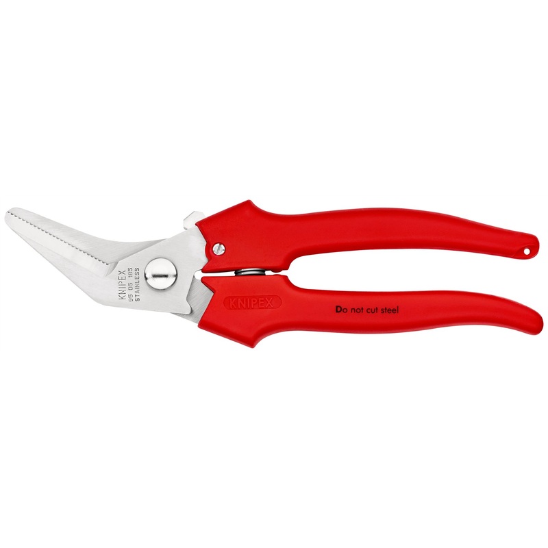 KNIPEX Combination Shears for Cardboard Plastics Aluminium Brass Copper Foils 185mm Plastic Coated 95 05 185