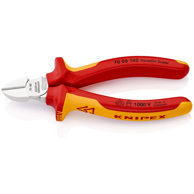 KNIPEX Diagonal Cutting Pliers Side Cutters 140mm VDE Insulated Multi Component Grips 70 06 140