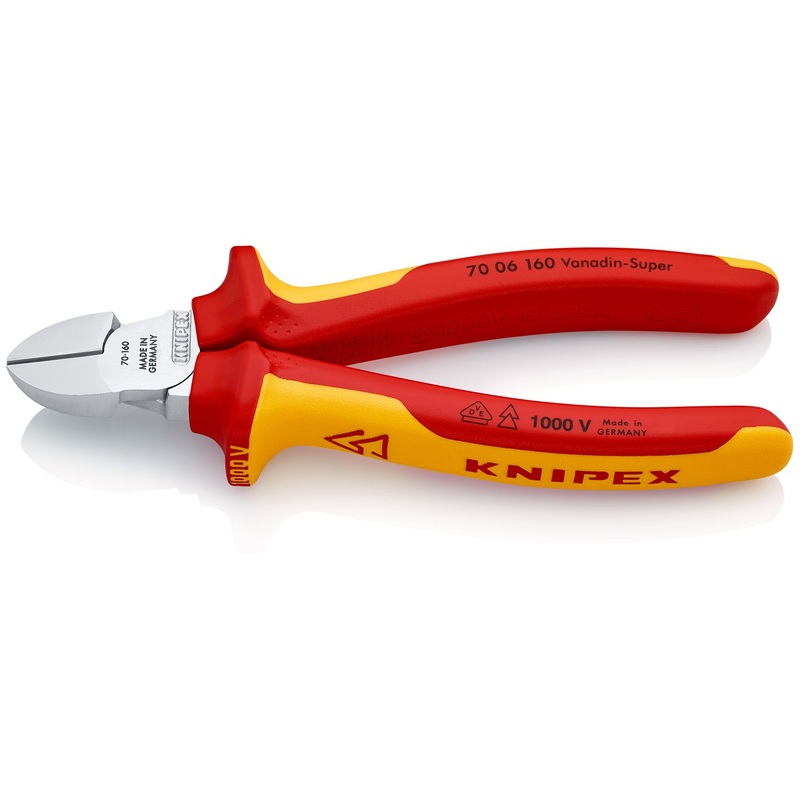 KNIPEX Diagonal Cutting Pliers Side Cutters 160mm VDE Insulated Multi Component Grips 70 06 160 SB