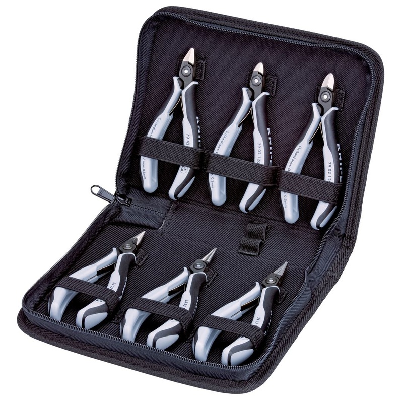 Knipex Electronics Pliers Set ESD in Case 6 Pieces for Precision Work 00 20 16 P ESD