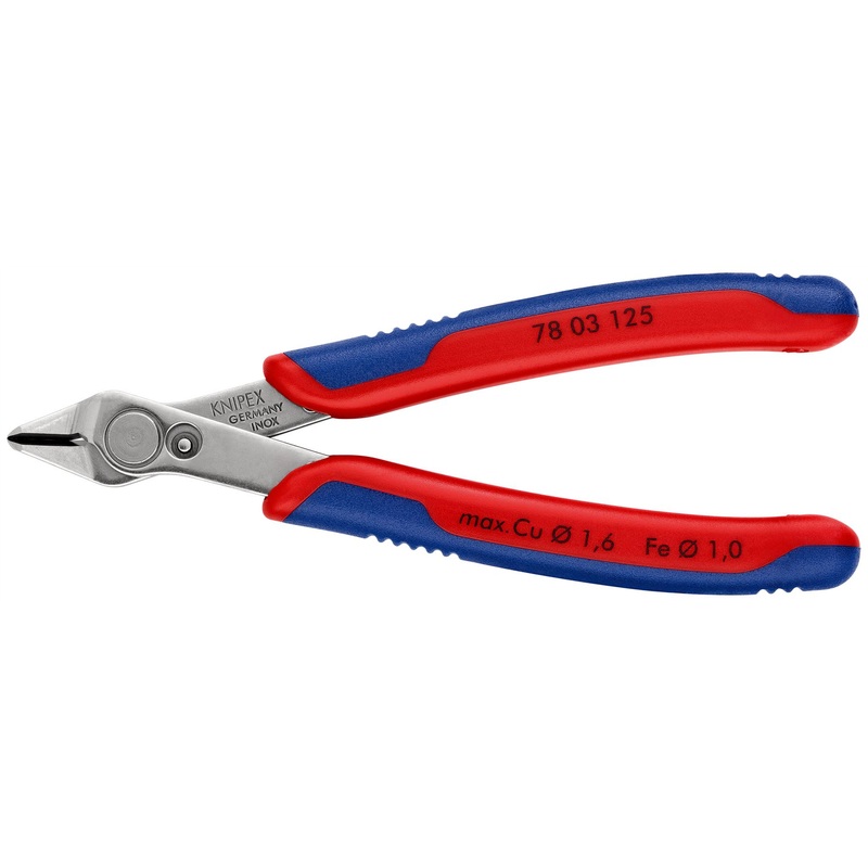 KNIPEX Electronics Super Knips Precision Cutting Pliers 125mm Multi Component Grips 78 03 125 SB