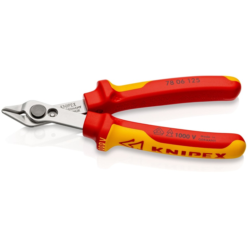 KNIPEX Electronics Super Knips Precision Cutting Pliers 125mm VDE Multi Component Grips 78 06 125 SB