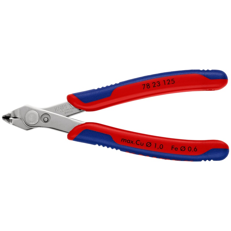 KNIPEX Electronics Super Knips Precision Cutting Pliers 60 Angled Head 125mm Multi Component Grips 78 13 125