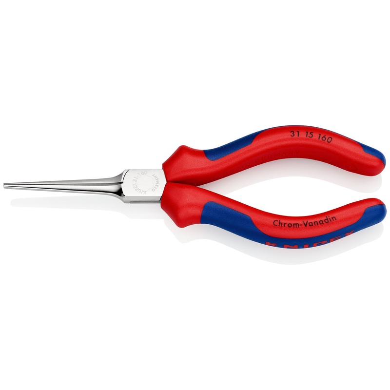 KNIPEX Flat Needle Nose Pliers 160mm Multi Component Grips 31 15 160
