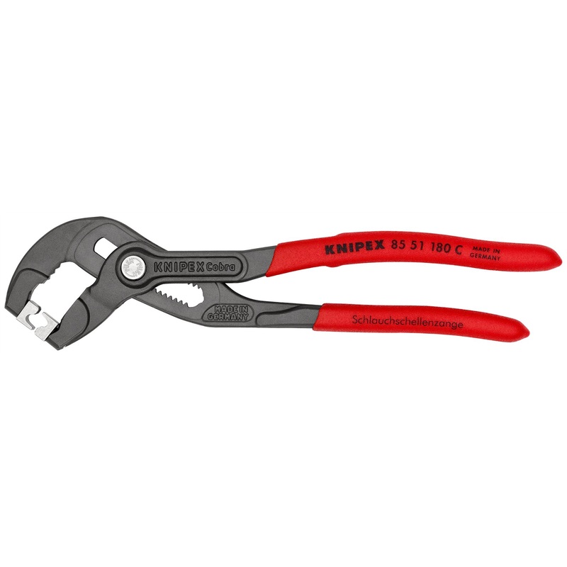 KNIPEX Hose Clamp Pliers for Click Clamps 180mm Plastic Coated Handles Non Slip 85 51 180 C