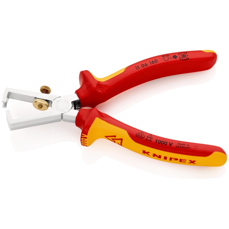 Knipex Insulation Wire Stripper with Opening Spring 160mm VDE Insulated 1000V 11 06 160