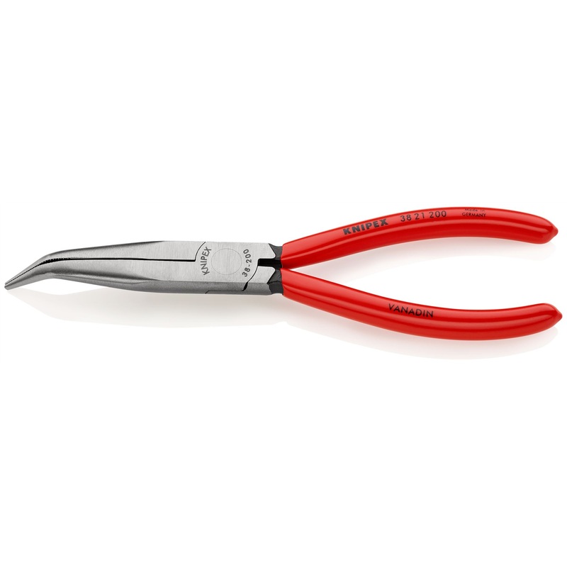 Knipex Mechanics Pliers 200mm 40 Degree Bent Half Round Jaws 38 21 200