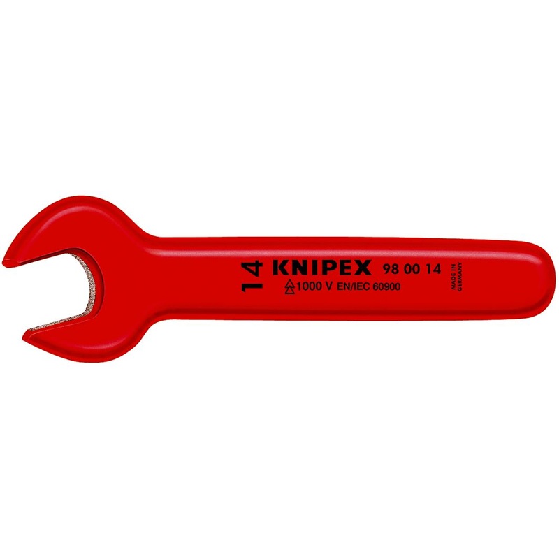 KNIPEX Open End Wrench Spanner 17mm Insulated VDE 1000V 155mm Long 15 Jaw Angle 98 00 17