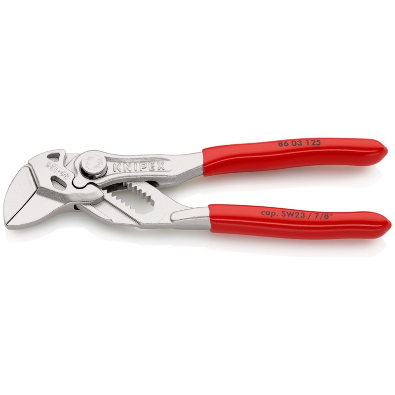KNIPEX Pliers Wrench Slip Joint Plier 125mm Chrome Plastic Coated Handles 86 03 125 SB