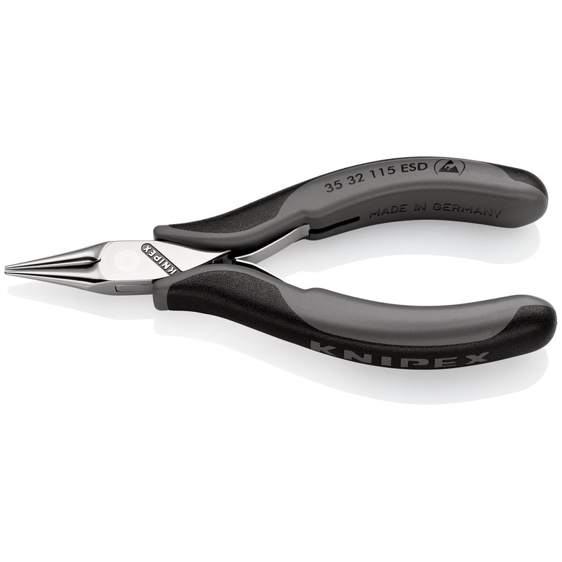 KNIPEX Precision Electronics Gripping Pliers ESD 115mm Black/Grey Multi Component Grips 35 32 115 ESD