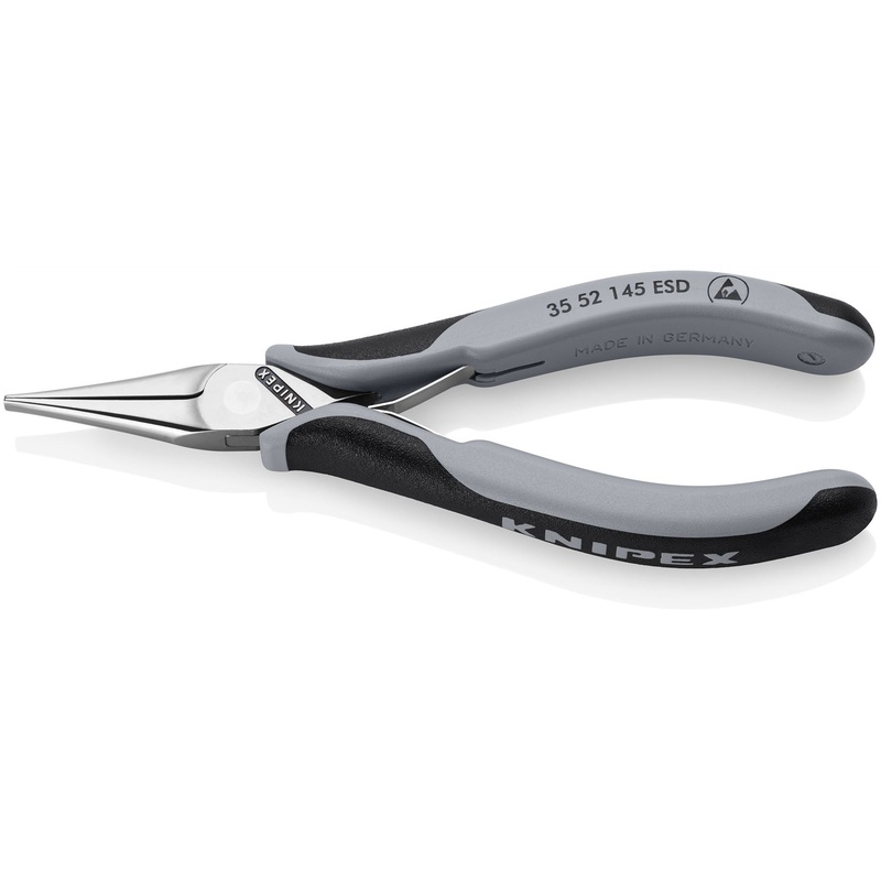 KNIPEX Precision Electronics Gripping Pliers ESD 145mm Black/Grey Multi Component Grips 35 52 145 ESD