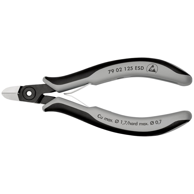 KNIPEX Precision Electronics Side Cutter Cutting Pliers ESD 125mm Multi Component Grips 79 02 125 ESD