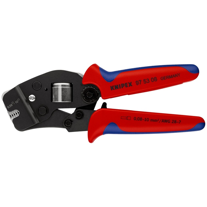 KNIPEX Self Adjusting Crimping Pliers for Wire Ferrules with Front Loading 0.08-10mm 190mm Multi Component Grips 97 53 08