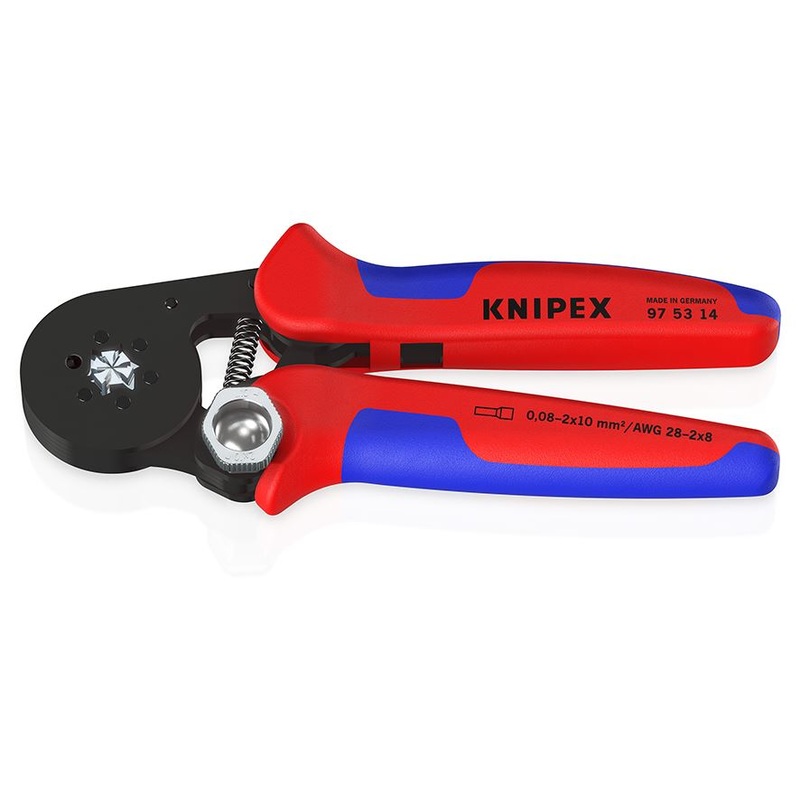 KNIPEX Self Adjusting Crimping Pliers for Wire Ferrules with Lateral Access up to 16mm 180mm Multi Component Grips 97 53 14 SB