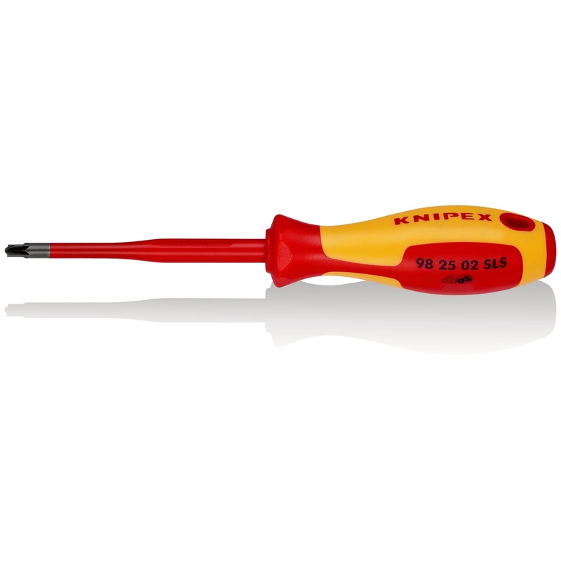 KNIPEX Slim Screwdriver for Pozi Slotted Screws PZ/S2 x 100mm VDE Insulated Multi Component Grips 212mm 98 25 02 SLS