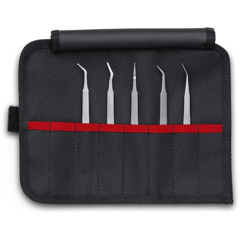 KNIPEX SMD Precision Tweezers Set in Tool Roll 5 Pieces 92 00 03