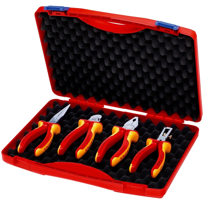Knipex Tool Box RED Electric Set 1 VDE Pliers 4 Piece 00 20 15