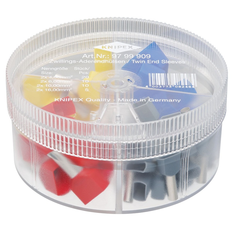 KNIPEX Twin Wire Ferrules Assortment Box in Dispenser Box 45 Pieces 97 99 909
