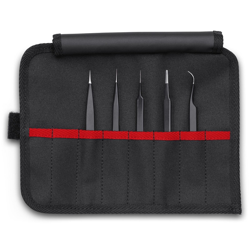 Knipex Universal Tweezers Set ESD Precision 5 Piece in Tool Roll 92 00 01 ESD