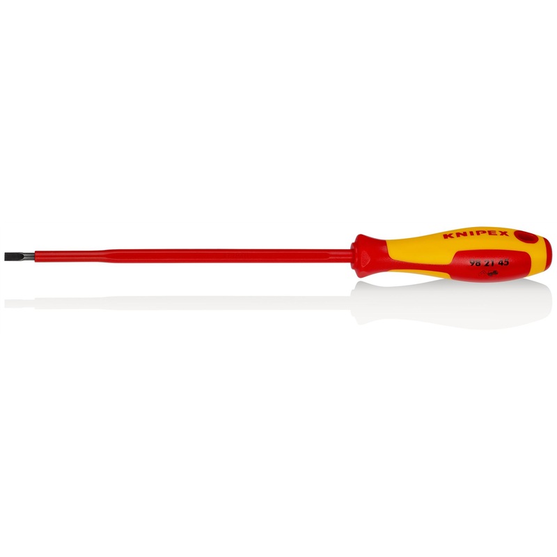 Knipex VDE Screwdriver for Slotted Screws 1000V 4.5 x 0.8 x 180mm 98 21 45