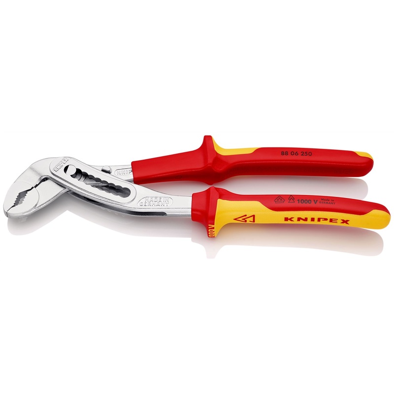 KNIPEX Alligator Water Pump Pliers 250mm Chrome VDE Multi Component Grips 88 06 250