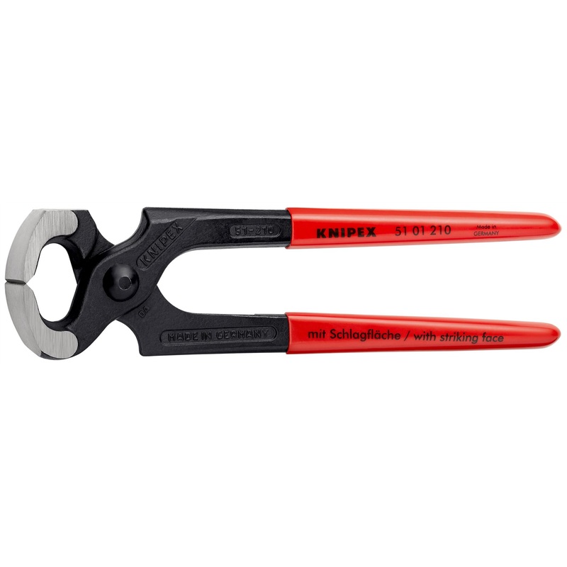 KNIPEX Carpenters Pincers Hammerhead Style 210mm Plastic Coated Handles 51 01 210 SB