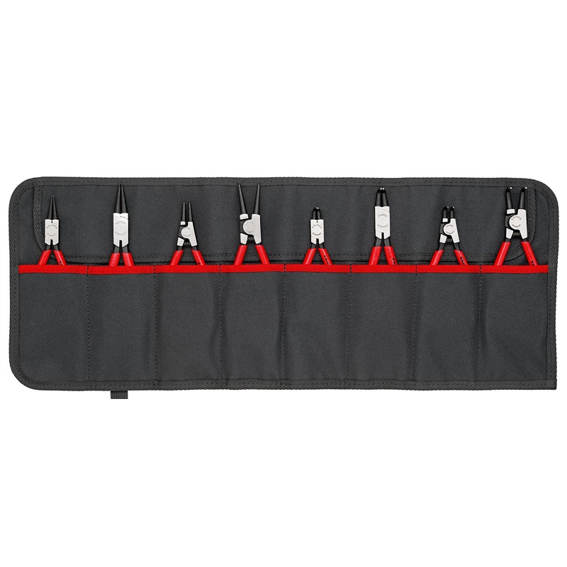 KNIPEX Circlip Plier Set 8 Pieces in Tool Roll Internal External 00 19 58 V01