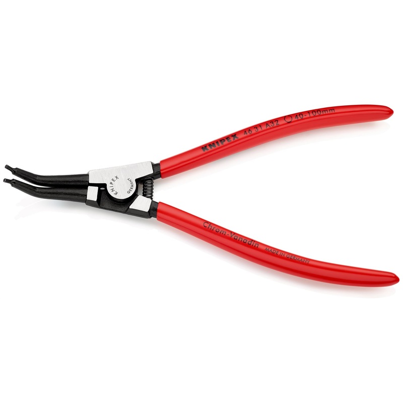 KNIPEX Circlip Pliers for External Circlips on Shafts 45 Angled 210mm 2.3mm Diameter Tips 46 31 A32