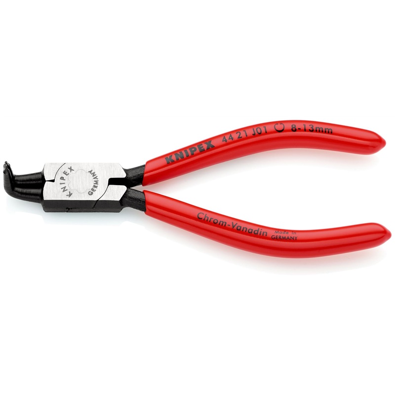 KNIPEX Circlip Pliers for Internal Circlips in Bore Holes Bent Nose 130mm 0.9mm Diameter Tips 44 21 J01