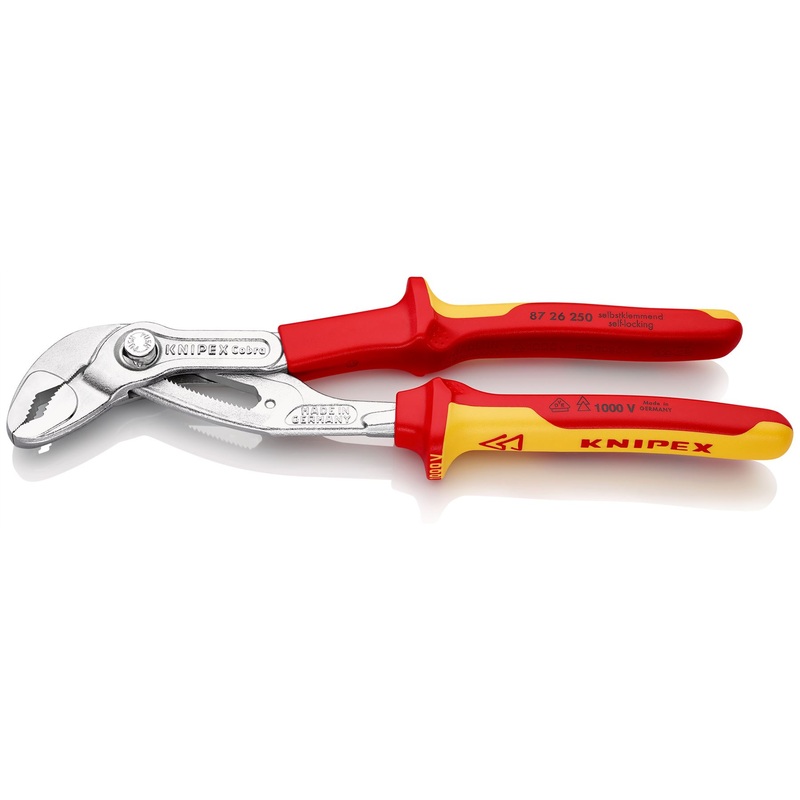 KNIPEX Cobra QuickSet High Tech Water Pump Pliers 250mm Chrome VDE Multi Component Grips 87 26 250 SB