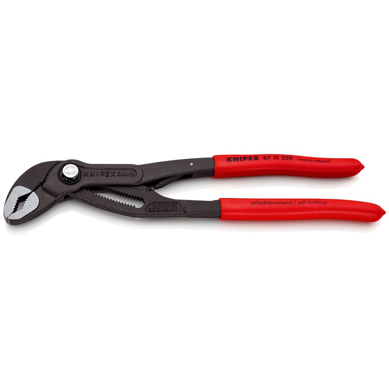 KNIPEX Cobramatic Water Pump Pliers Automatic Adjustment 250mm Plastic Coated Handles Non Slip 87 11 250