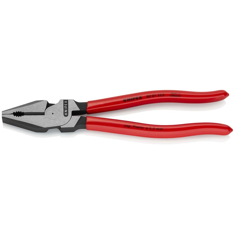 KNIPEX Combination Pliers High Leverage 225mm Plastic Coated 02 01 225
