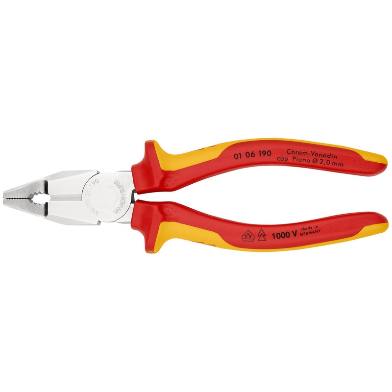 KNIPEX Combination Pliers VDE 190mm Chrome Vanadium 01 06 190