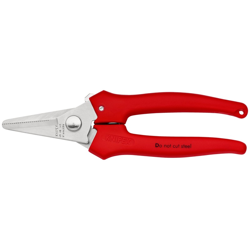 KNIPEX Combination Shears for Cardboard Plastics Aluminium Brass Copper Foils 140mm Plastic Coated 95 05 140