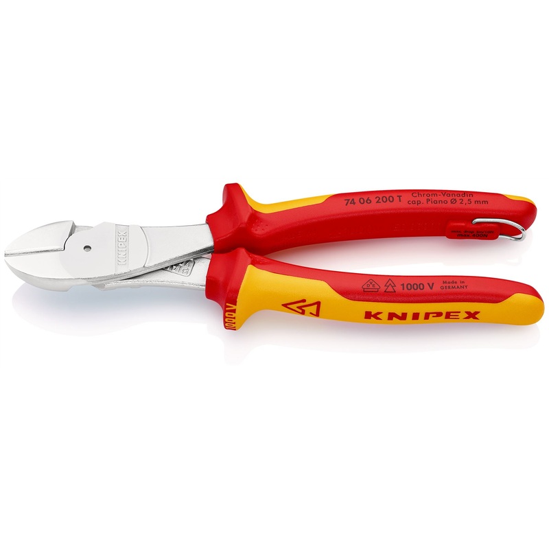 KNIPEX Diagonal Cutting Pliers High Leverage Side Cutters 200mm VDE Multi Component Tether Point 74 06 200 T BK