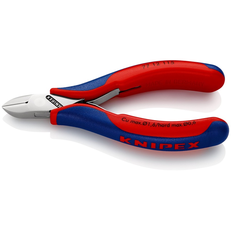 KNIPEX Electronics Diagonal Cutter Pliers Round Head Bevelled 115mm Multi Component Grips 77 12 115
