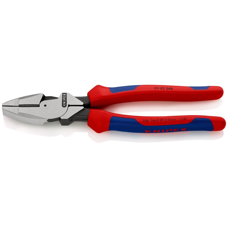 KNIPEX Linemans Pliers American Style 240mm Multi Component Grips 09 02 240