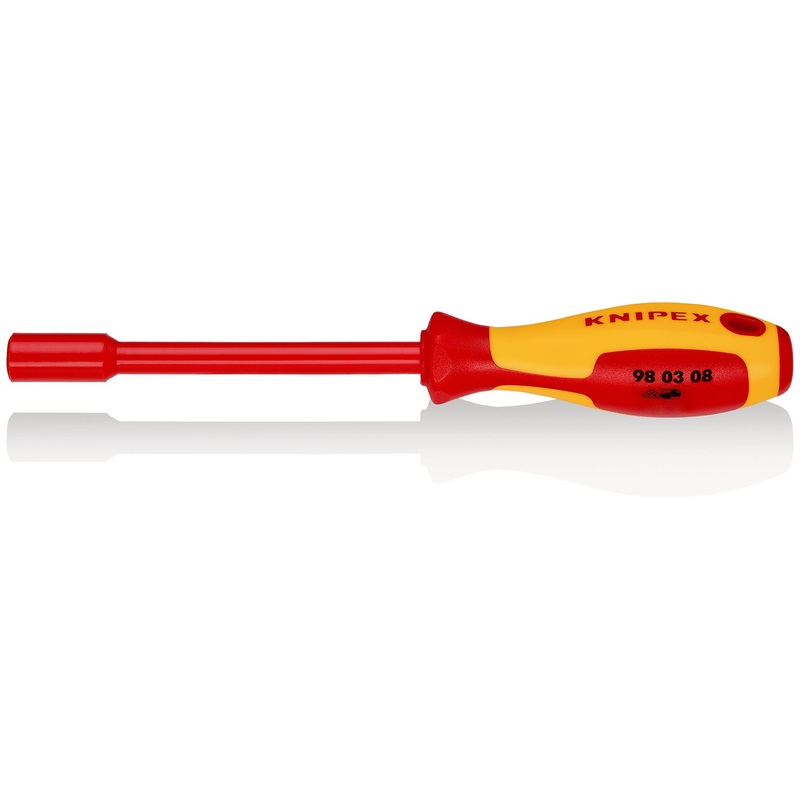 KNIPEX Nut Driver with Screwdriver Handle 8.0mm VDE Insulated Multi Component Grips 237mm 98 03 08