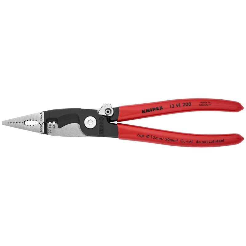 KNIPEX Pliers for Electrical Installation 200mm Plastic Coated 13 91 200