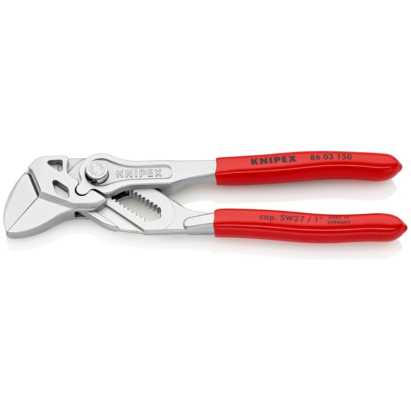KNIPEX Pliers Wrench Slip Joint Plier 150mm Chrome Plastic Coated Handles 86 03 150 SB