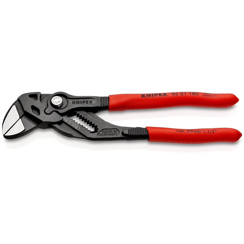 KNIPEX Pliers Wrench Slip Joint Plier 180mm Plastic Coated Handles Non Slip 86 01 180 SB