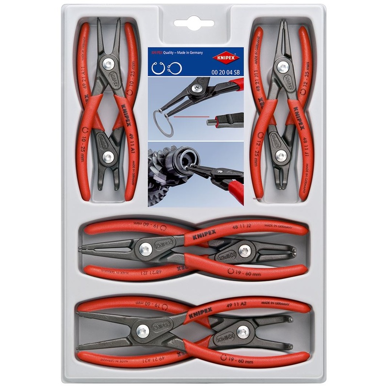 KNIPEX Precision Circlip Plier Set 8 Pieces Internal External Pliers 00 20 04 SB