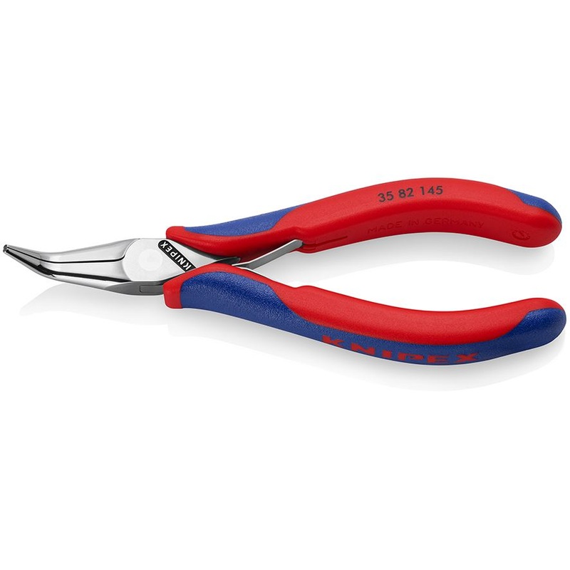 KNIPEX Precision Electronics Gripping Pliers 45 Bent Nose 145mm Multi Component Grips 35 82 145