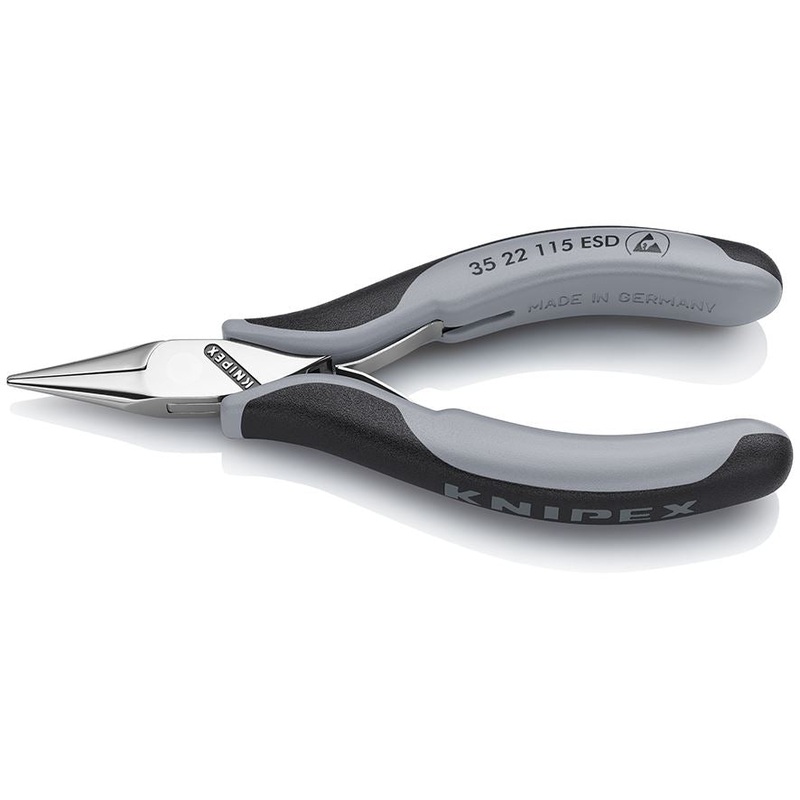 KNIPEX Precision Electronics Gripping Pliers ESD 115mm Black/Grey Multi Component Grips 35 22 115 ESD