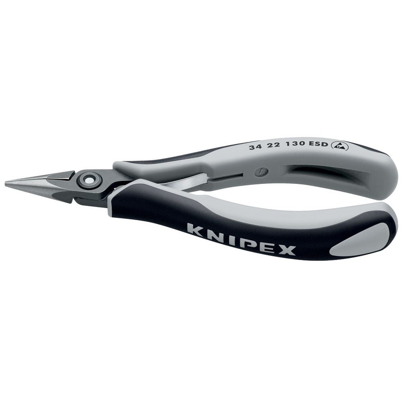 KNIPEX Precision Electronics Gripping Pliers ESD 135mm Black/Grey Multi Component Grips 34 22 130 ESD