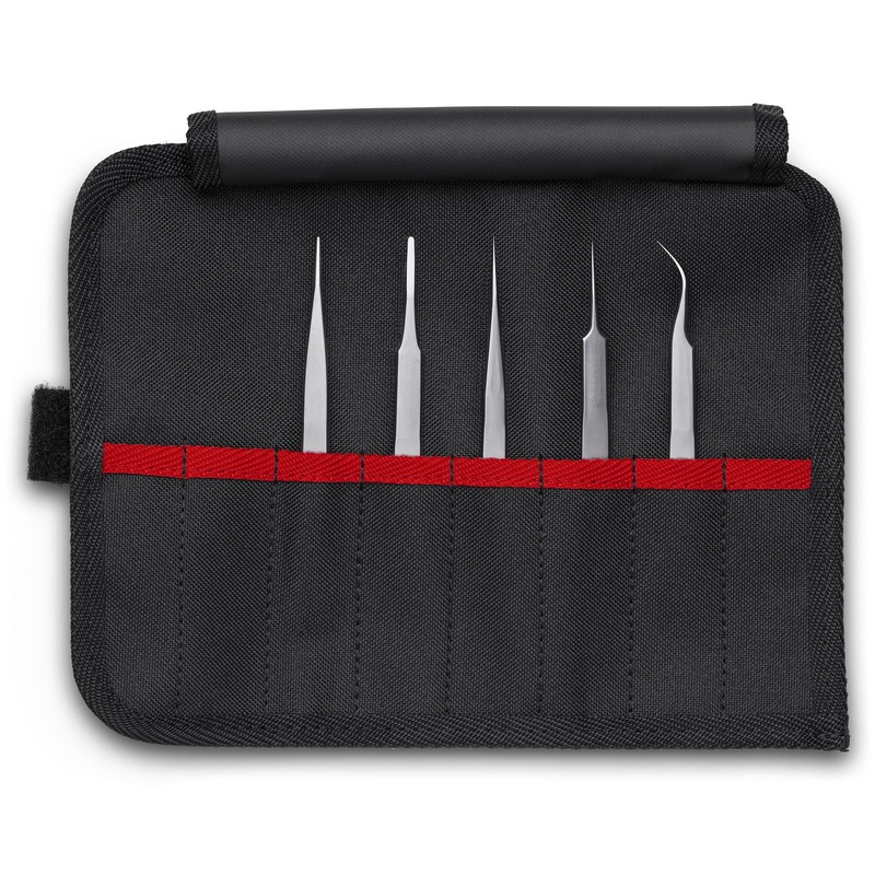 KNIPEX Precision Tweezers Set in Tool Roll 5 Pieces 92 00 02