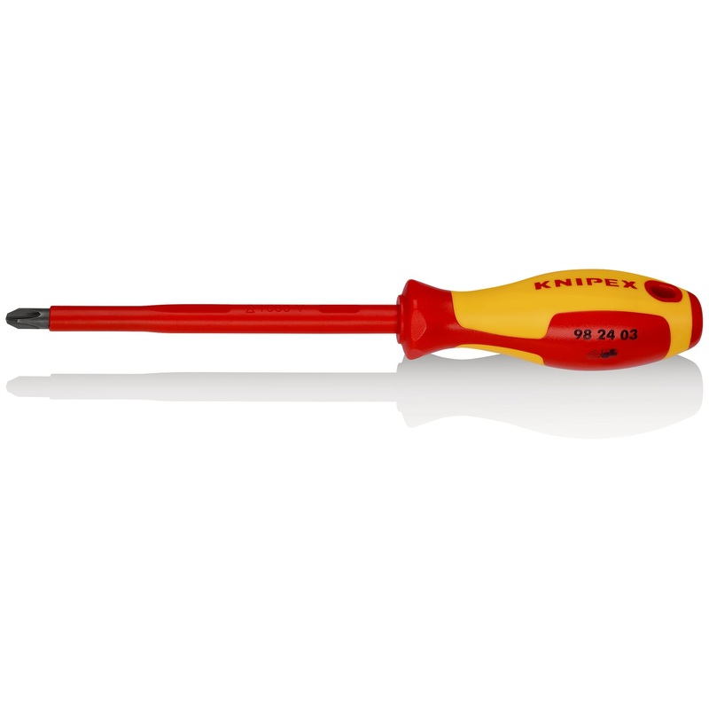 KNIPEX Screwdriver for Phillips Screws PH3 x 150mm VDE Insulated Multi Component Grips 270mm 98 24 03