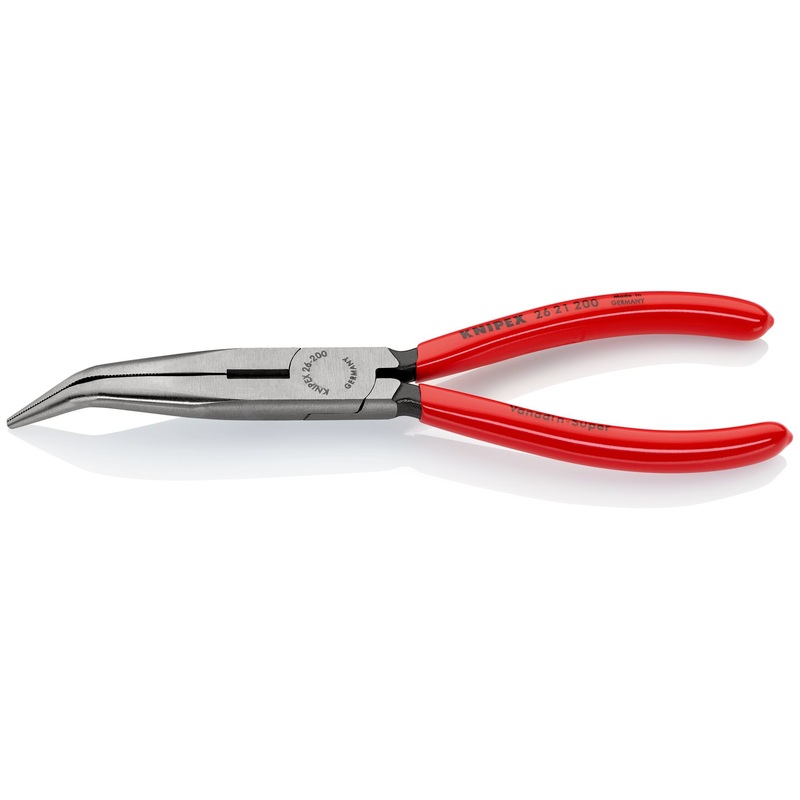 KNIPEX Snipe Nose Side Cutting Pliers Stork Beak Plier Bent Nose 200mm Plastic Coated 26 21 200 SB