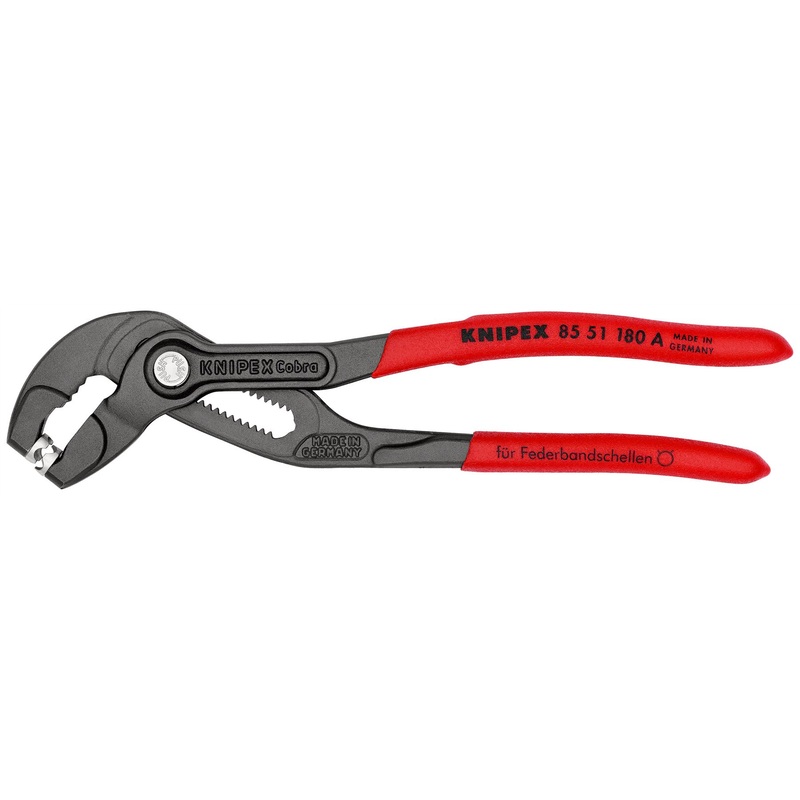 KNIPEX Spring Hose Clamp Pliers 180mm Plastic Coated Handles Non Slip 85 51 180 A