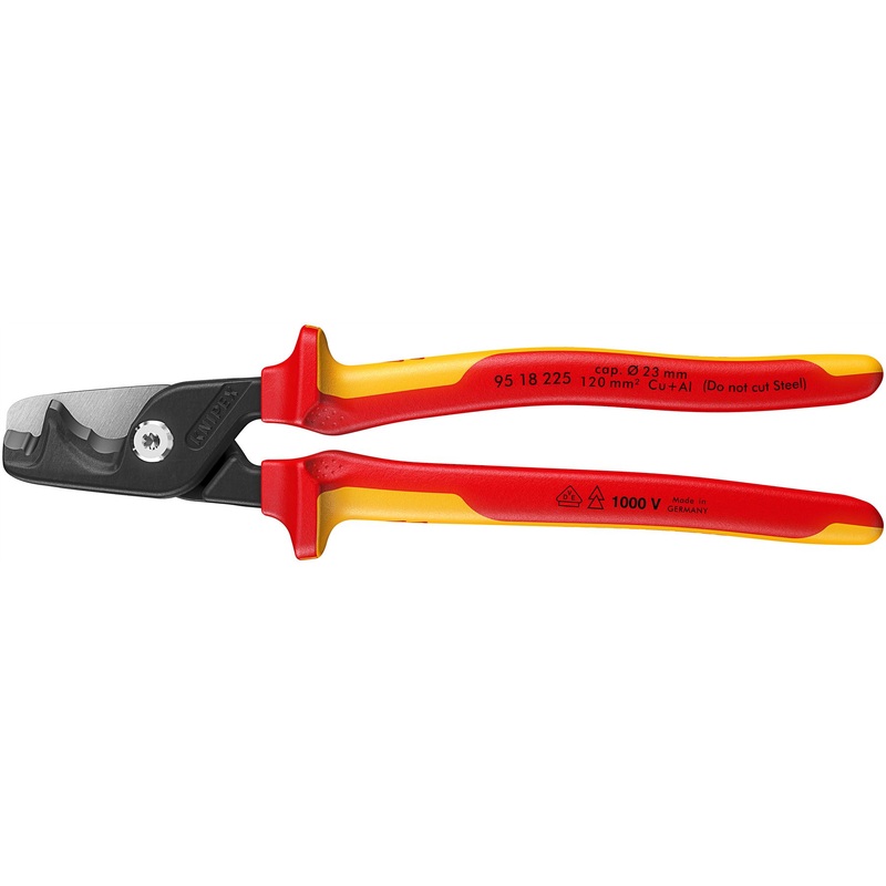 KNIPEX StepCut XL Cable Shears Cutting Pliers 225mm VDE Insulated Multi Component Grips 95 18 225